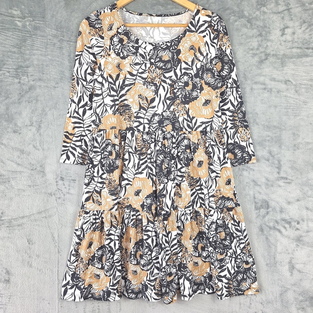 Lilly Pulitzer Dress Small Geanna Tiered Swing Garden Floral Mini Preppy Resort